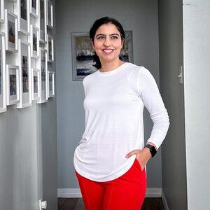 Long Sleeve Tencel T-shirt White